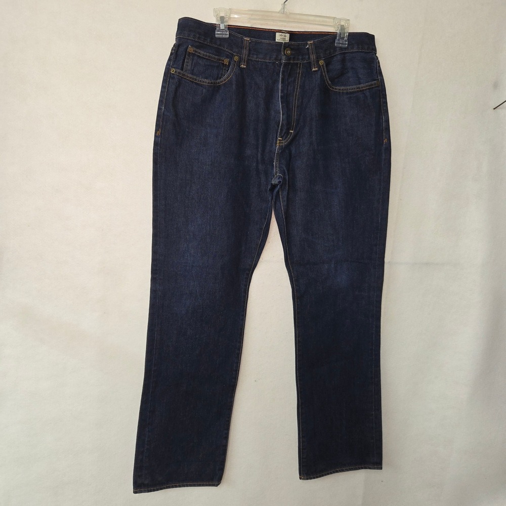 J Crew Vintage Slim Straight Dark Wash Mens Jeans 35W 32L Style 17739 Like New‎